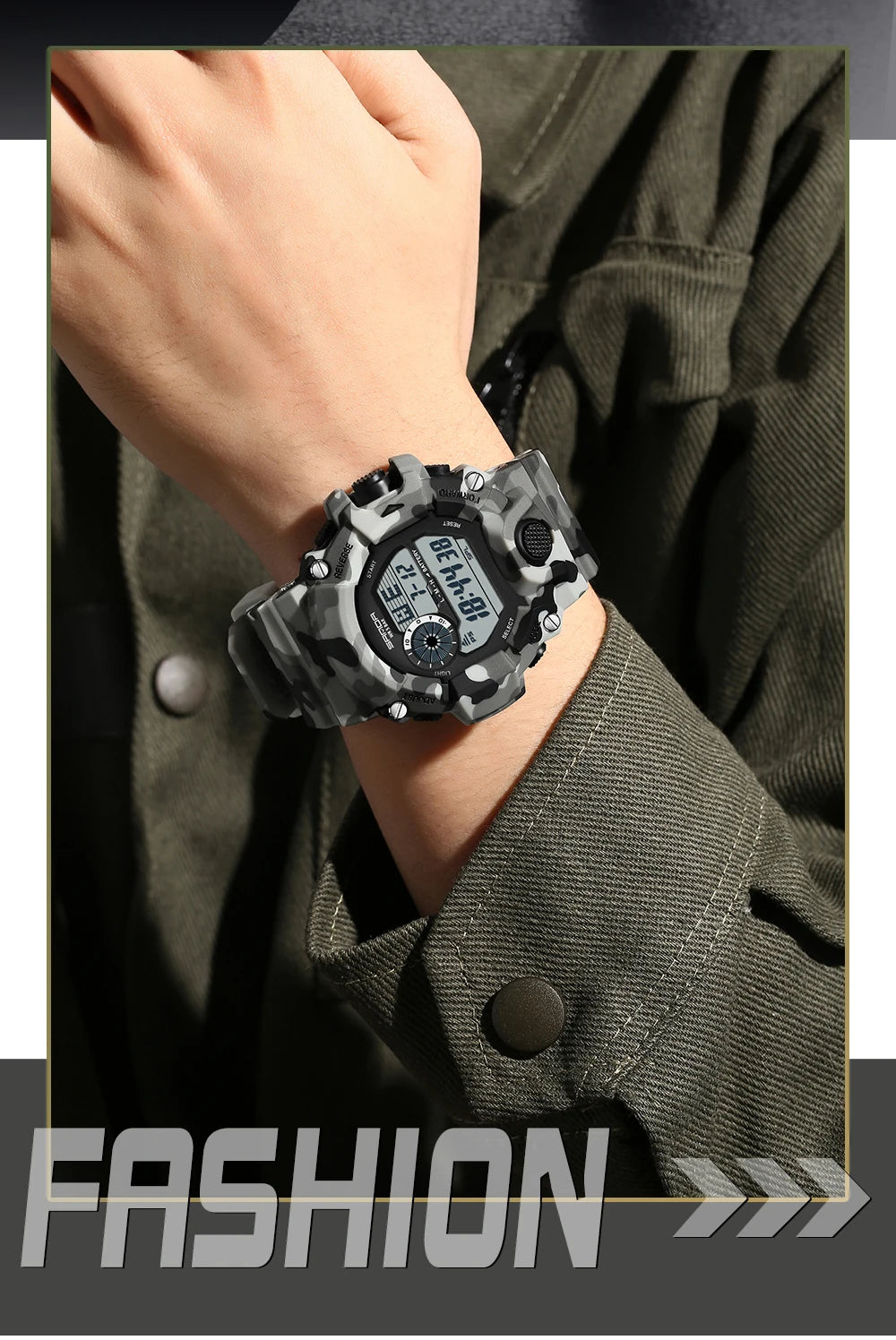 SANDA 2183 Fashion Military Student Electronic Watch Multi functional Timer Waterproof LED Student Electronic Digital Watch