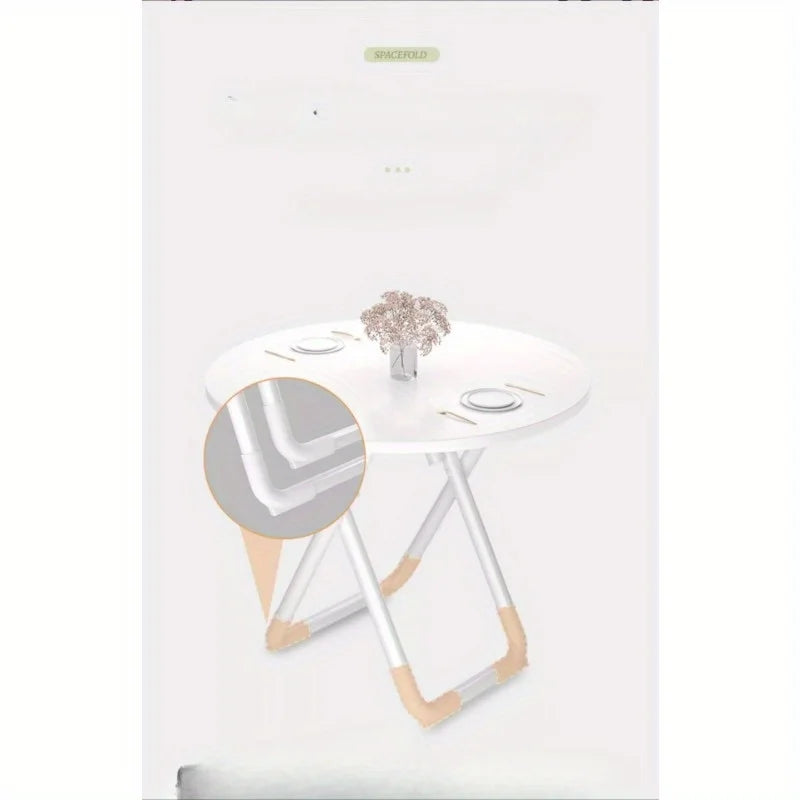 Foldable table Household simple dining table Small apartment eating round table Balcony small table Outdoor stall table