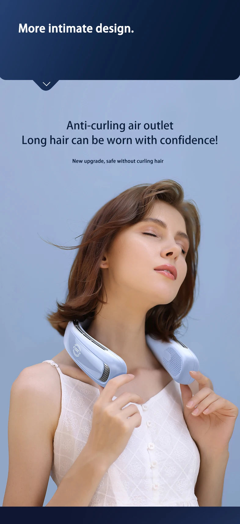 Xiaomi Portable Neck Fan Smart Digital Display Power Ventilador Rechargeable Outdoor Bladeless Silent Electric Neck Fan Cooler