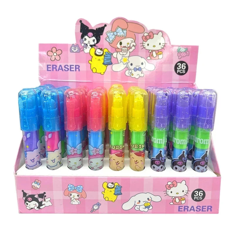 Cute Sanrio Cute Eraser Bullet Eraser Cartoon Student Stationery Award Points Small Gift Wholesale Portable Student Supplies