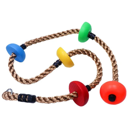 Kids Climbing Ropes Children Swing Disc Climbing Plastic Rope Kids Playground Equipment Outdoor Indoor Swing Fun Fitness Toys