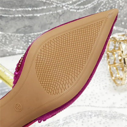 High Quality African Wedding Shoes Summer Sandals for Wedding 2025 Sexy Pumps Rhinestone Fashion Women Wedding Shoes