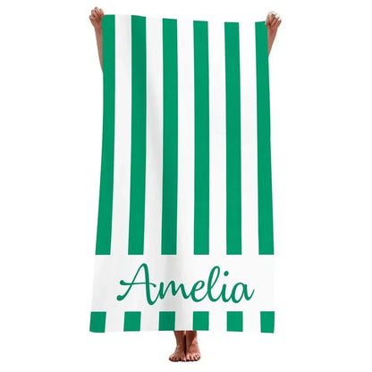 Striped Beach Towels Custom Name Beach Towel 3d Printed Microfiber Beach Towel Water Absorbing Personalized Bath Towel