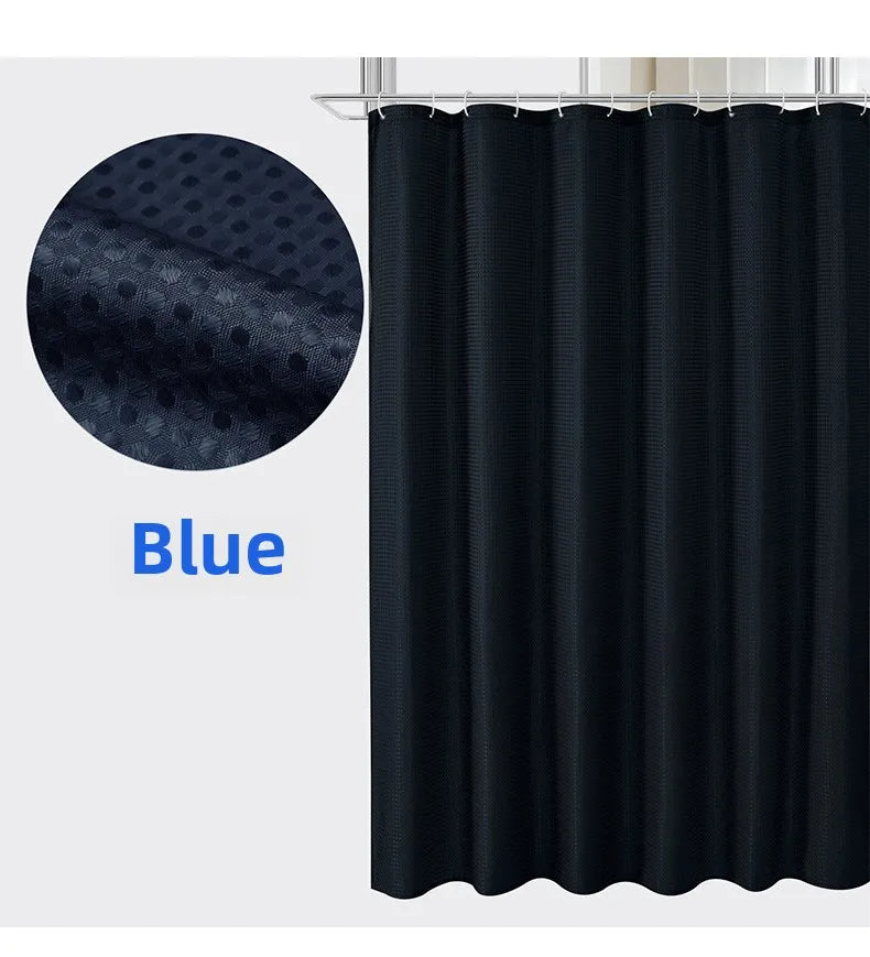 Plain Waffle Waterproof and Mildew-proof Polyester Shower Curtain, Bathroom Curtain, Bathroom Partition Curtain, Shower Curtain