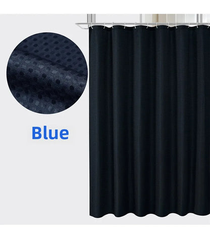 Plain Waffle Waterproof and Mildew-proof Polyester Shower Curtain, Bathroom Curtain, Bathroom Partition Curtain, Shower Curtain