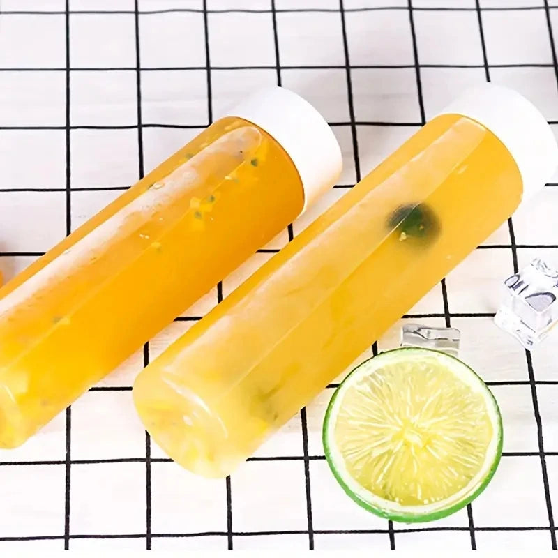 12pcs Portable Plastic Fruit Juice Bottle , Clear Bulk  Container For Indoor/Outdoor, Camping Drink  For Fridge Bar Supplies