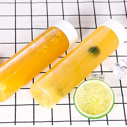 12pcs Portable Plastic Fruit Juice Bottle , Clear Bulk  Container For Indoor/Outdoor, Camping Drink  For Fridge Bar Supplies