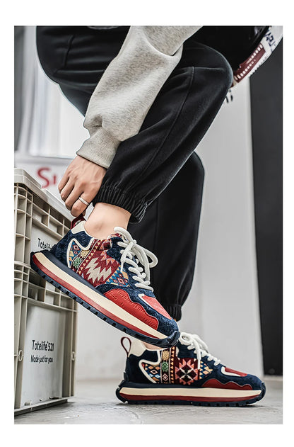 2025 Trend Print Mens Fashion Shoes Design Chunky Men Casual Sneaker Breathable Platform Sneakers Male Running Jogging Shoes