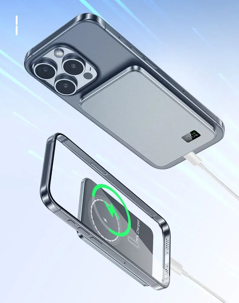 Wireless Magnetic Power Bank 10000mAh External Battery Mini PowerBank with Digital for Magsafe IPhone 15 14 13 12 11 Poverbank