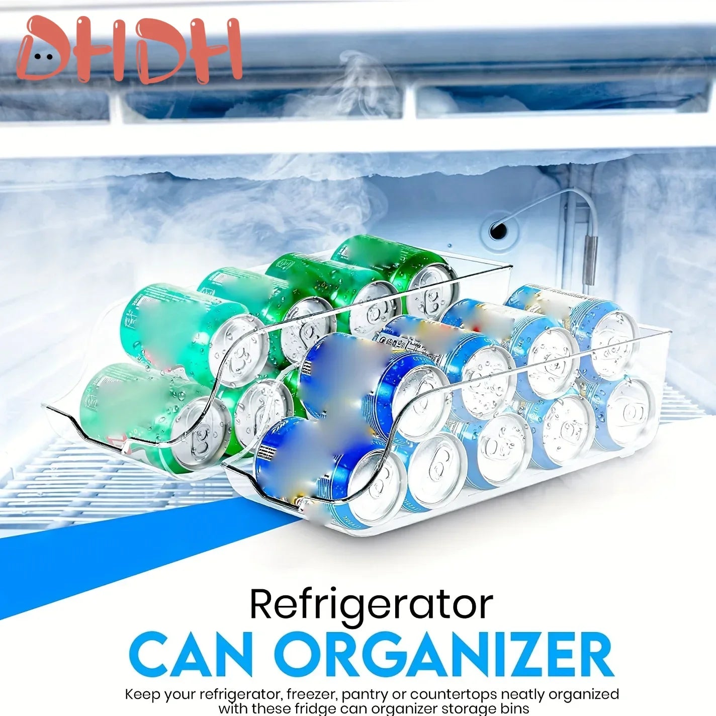 Refrigerator Storage Box Fridge Organizer Kitchen Storage Cans Soda Cans Storage Cans Basket Storage Containers Pantry Organizer