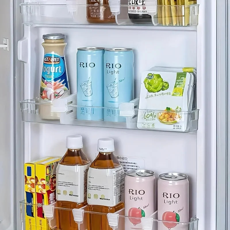 6/12 Adjustable Refrigerator Space Divider - Expandable Drink and Sauce Organizer - Maximize Fridge Storage, Neatly Arrangeds