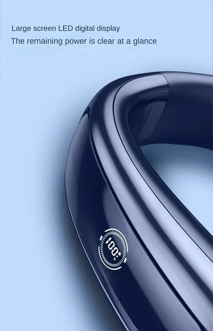 15000mah Portable Neck Fan Smart Digital Display USB Rechargeable Outdoors Bladeless Silent Cooling Neck Fan For Summer Sport