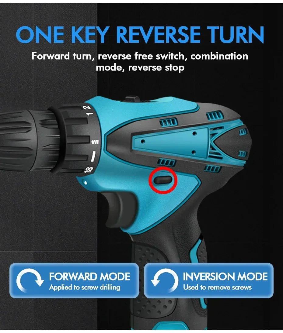 Rechargeable Lithium Battery Electric Hand Drill Electric Screwdriver Cordless Power Drills Home DIY Electric Drill