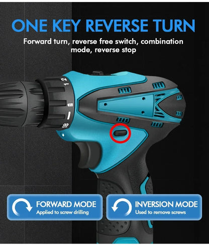 Rechargeable Lithium Battery Electric Hand Drill Electric Screwdriver Cordless Power Drills Home DIY Electric Drill