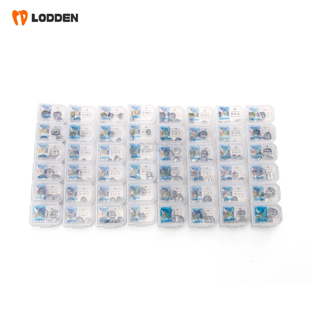 5/48pcs Dental Kids Teeth Crowns Orthodontic Stainless steel Temporary Tooth Crown Individual Model Dentistry  Preformed Tool