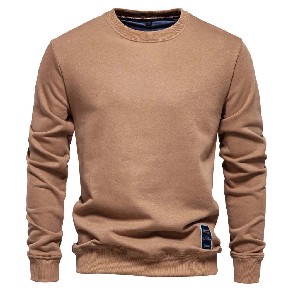 Pullover Streetwear Cotton Men's Sweatshirt Casual Solid Color Long Sleeve Spring Sweatshirt Men Quality Classic Mens Clothes