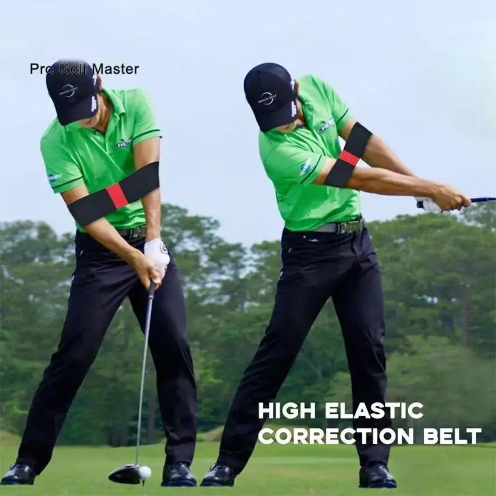 Posture Correction Golf Swing Trainer Connected Arms Elastic Strap Golf Training Aids Black Professional Golf Posture Corrector