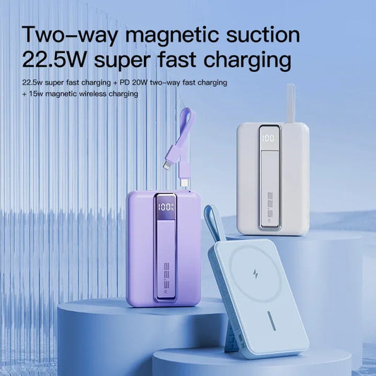 Magnetic Wireless Power Bank 10000mAh Portable PD 20W 3 in 1 Fast Charging External Battery for iPhone 15 14 13 Tel Accessories