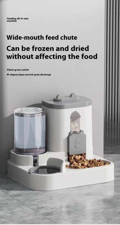 Automatic Feeder with Spill Proof Design with Water Fountain Pet Food Dispenser for Small Medium Large Cats Dogs