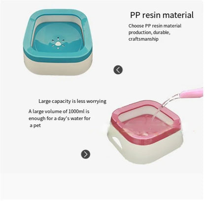 Dog Drinking Water Bowl Floating Non-Wetting Mouth Cat Bowl Without Spill Drinking Water Dispenser Plastic Anti-Over Dog Bowl