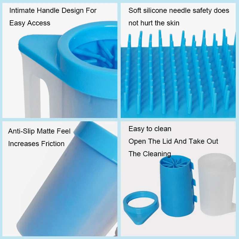 Dog Paw Cleaner All-round Cleaning Dog Paw Washer 8.8×6.3 Inch Muddy Paw Cleaner with Coral Plush Towels Easy to Use Pet Paw