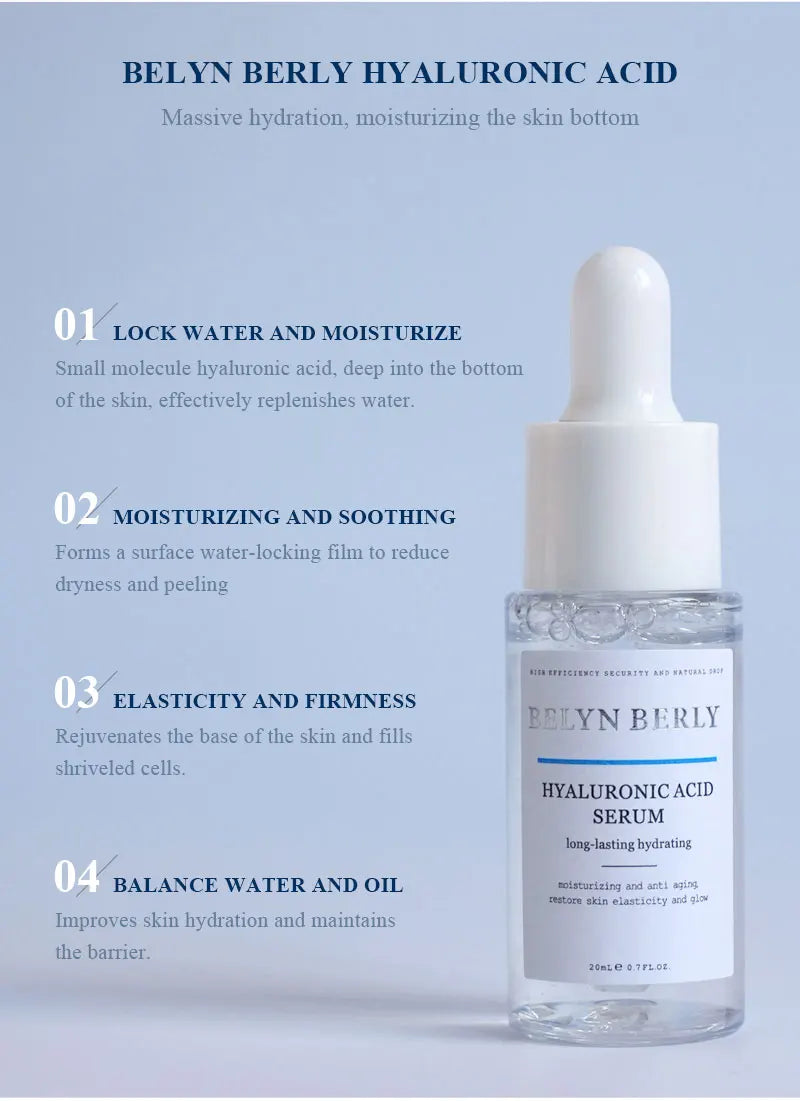 BELYN BERLY Face Serum 3Pcs/Lot Hyaluronic Acid + Vitamin C + 24k Gold Serum Moisturizing Spot White Facial Serum