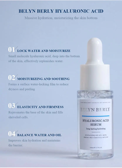 BELYN BERLY Face Serum 3Pcs/Lot Hyaluronic Acid + Vitamin C + 24k Gold Serum Moisturizing Spot White Facial Serum
