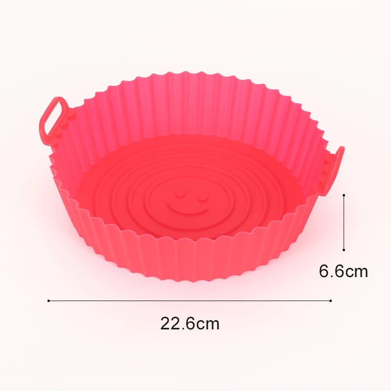 Silicone Air Fryer Liners Round Reusable Airfryer Basket Easy to Clean Air Fryers Silicone Pot Baking Tray Oven Accessories