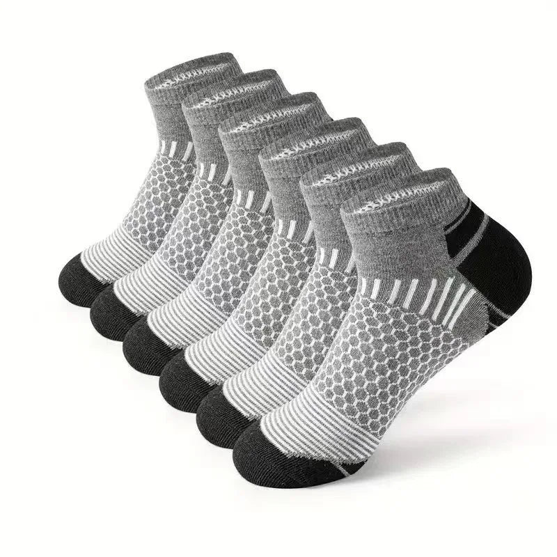 Sports socks Men's summer outdoor running fitness socks Deodorant sweat-absorbing breathable short boat socks 5 pairs