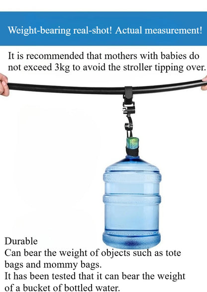 4pcs 360° Rotating Hooks for Stroller, Baby Carriage, Crib - Multi-Purpose Hanging Hooks