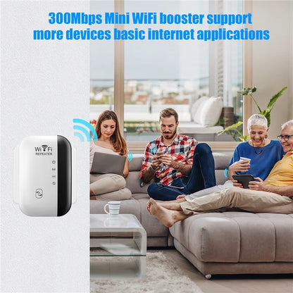 300Mbps Wireless WIFI Repeater 2.4G Wifi Range Extender Wi-Fi Signal Booster Amplifier 802.11N Network Card Adapter Easy Setting