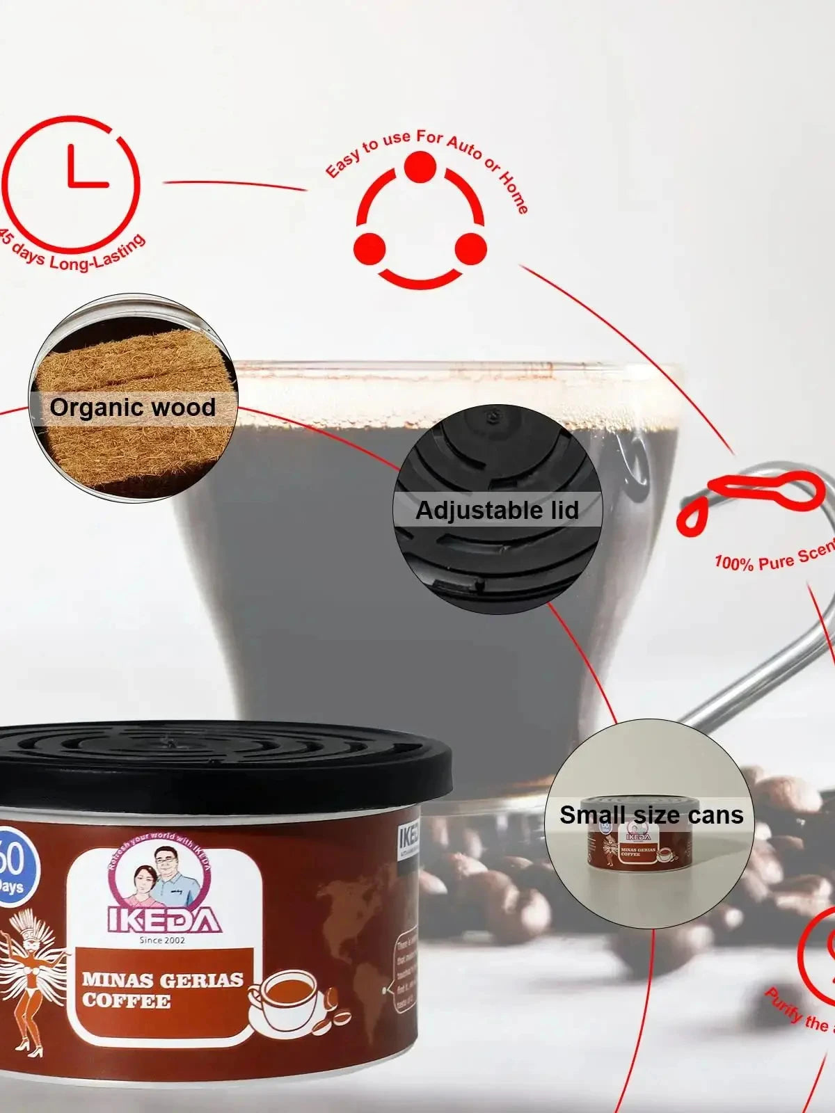 Car Air Freshener  Scent Organic Cans Odor Eliminator Essential Long-Lasting,Strong Fragrance For Home Closet and Car