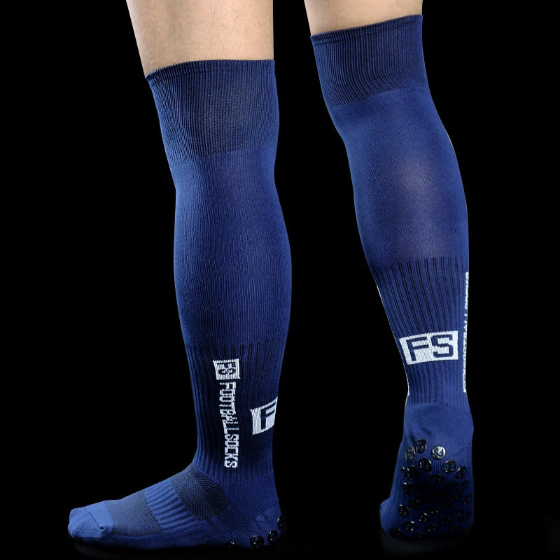 New Long FS Soccer Socks Men Women Sports Round Silicone Non-Slip Grip Football Socks