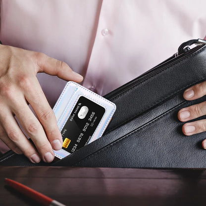 RFID Blocking Credit Card Holder Wallet for Women Men, Slim Minimalist Front Pocket Wallet with Laser Colors