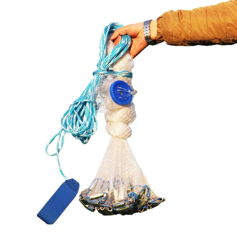 Lawaia  American Style Loopless Hand Cast Net Japanese Cast Net Monofilament Nylon with Iron Steel Pendants