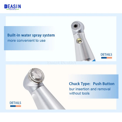Dental LED Light inner 1:1 Ratio Contra Angle E-generatorLow Speed Handpiece Inner Water Spray E-Typle coupler