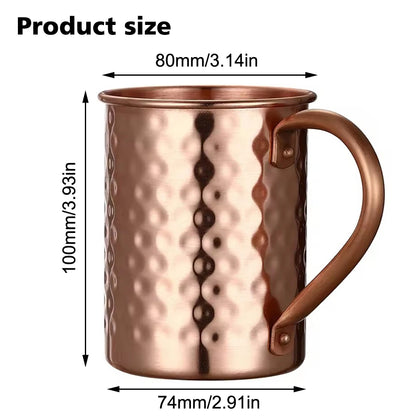 450ml 16.0oz 100% Copper Moscow Mule Mug Durable Coppery Beer Mugs Coffee Mug Milk Cup Pure Copper Cup Drinkware