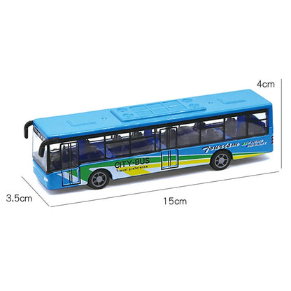 15CM Alloy Simulation Bus Car Model Children's Toy Pull Back Bus Inertia City Car Early Education Toy for Boy Girl Birthday Gift