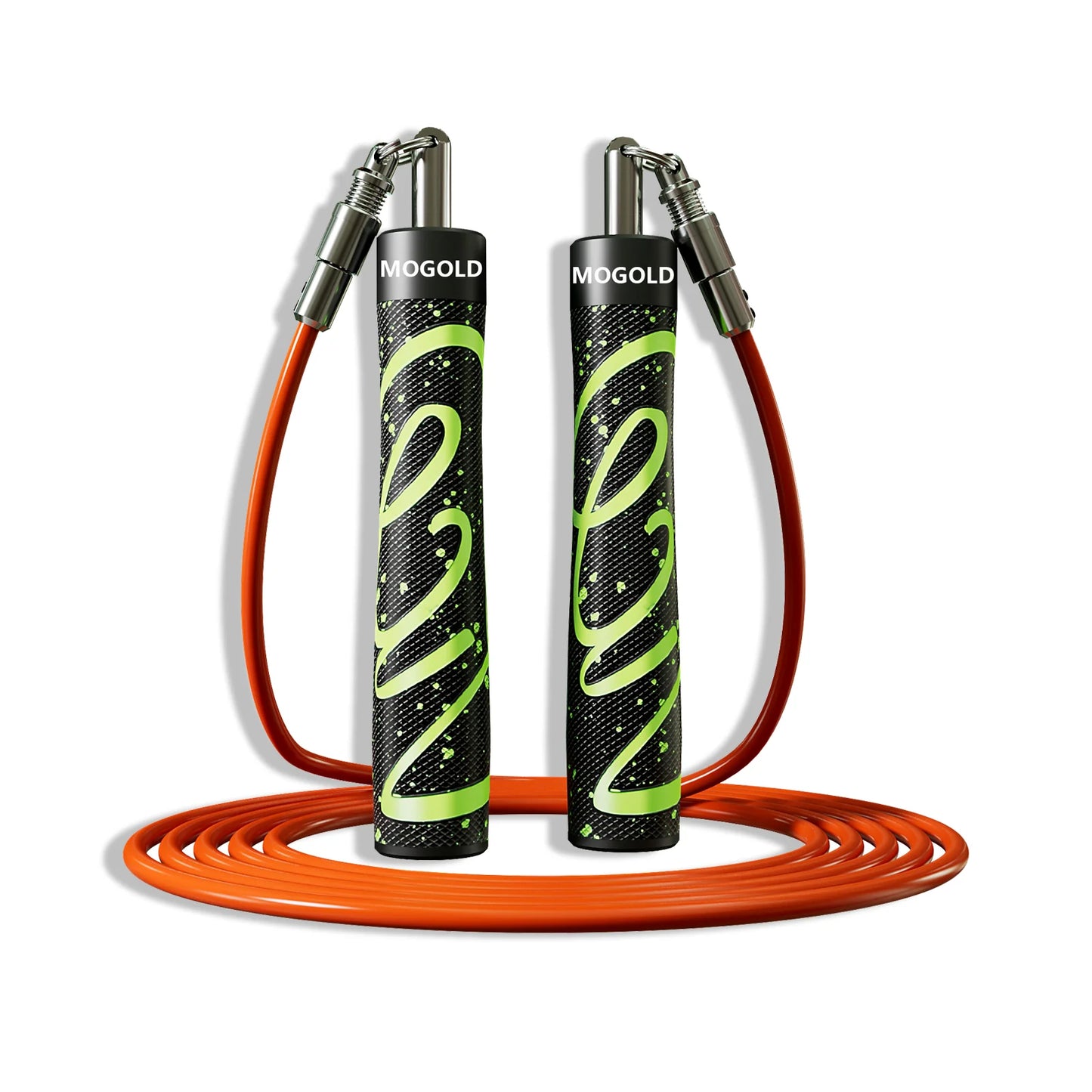 MOGOLD Ergonomic Jump Rope | Non-Slip Handle + Interchangeable Ropes | Pro-Training Essential