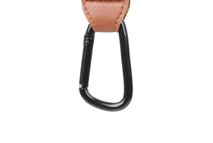 1PCS Baby Stroller Hook PU Leather Adjustable Pram Hook Cart Organizer Diaper Bag Hanger Children Boy Girl Travel Accessories