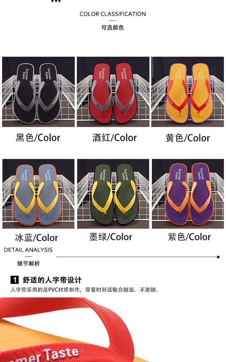 2022 Summer Flip Flops Men's Fashion Flip Flops Non Slip Bathroom Bath Slippers Beach Slippers Men Slippers Men Shoes