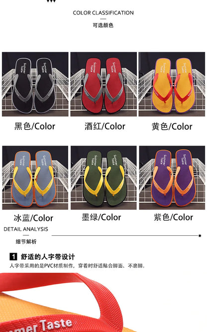 2022 Summer Flip Flops Men's Fashion Flip Flops Non Slip Bathroom Bath Slippers Beach Slippers Men Slippers Men Shoes