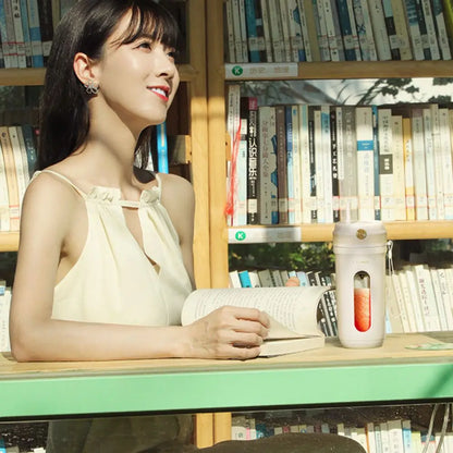 4/10 Blades Fruit Blender Cup with Detachable Straw USB Rechargeable Smoothie Maker Cup 350ML Mini Ice Crusher Office