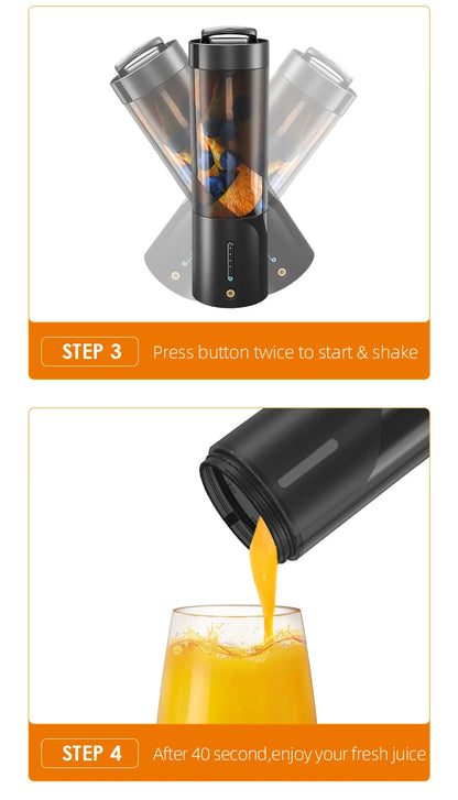 New Portable Blender Fresh Juice Mixer Electric Wireless Charge Mini Fruit Mixers Juicer Cup Blender Milkshake Juice Maker Ma