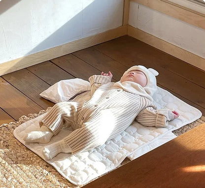 INS Simplicity Korean Diaper Changing Mat for Newborn Cartoon Bear Infant Baby Changing Pad Cover Portable Baby Changing Pad