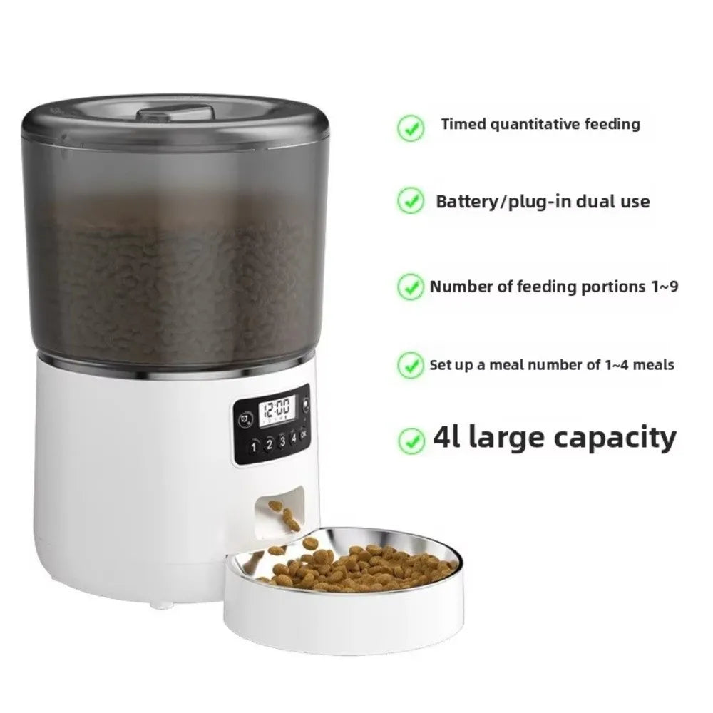 4L Smart Pet Feeder Stainless Steel Bowl Remote Control APP Control Feeder 9-Meal Timed Feeding Dog Food Dispenser For Cats Dogs