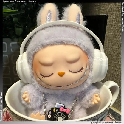 Labubu Headphone Cute Earphone for Labubu I II Mini Plush Doll Headset Decoration Fashion DIY Doll Accessories Gift