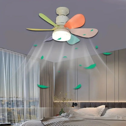 Home E27 Base Ceiling Fan Light with 30W LED Night Lights 3 Adjustable Lighting Modes Remote Control High Wind Power Ceiling Fan