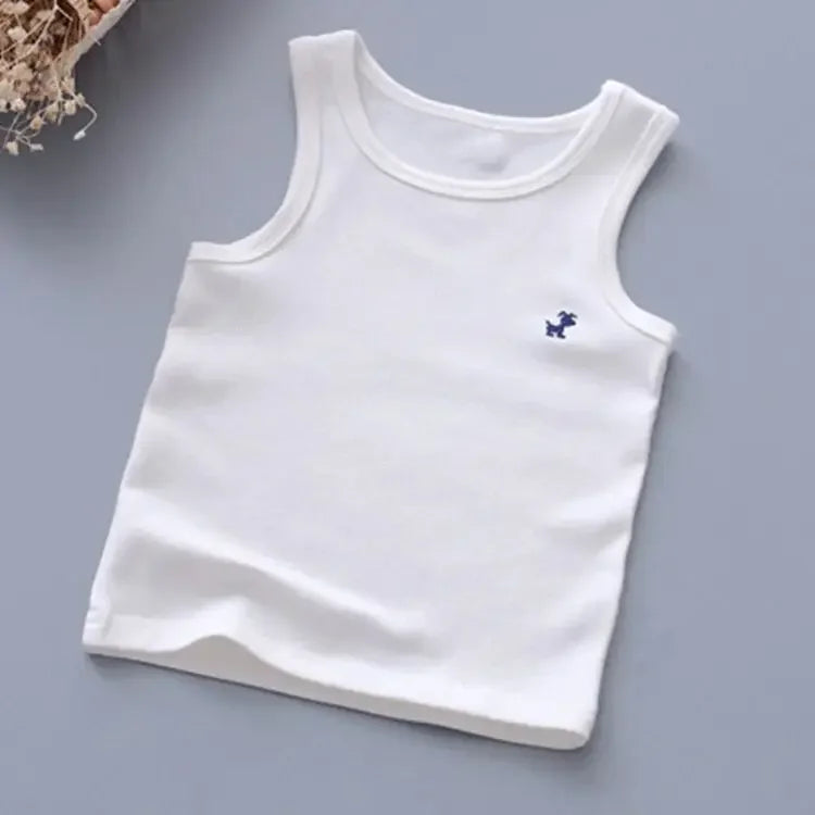 Fashion Children T-shirts for Girls Candy Color Baby Boys Graphic Tee Cotton Vest Tops Kids Summer Clothes Sleeveless T-Shirt