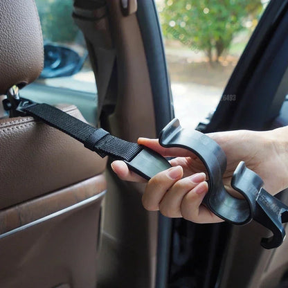 2pcs Car Back Seat Hook Multi-function Rear Seat Headrest Hanging Hook Umbrella Holder Seat Back Storage Interior Organizer Tool